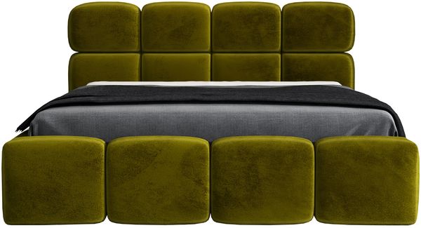 Polsterbett MONAKO 180x200 ohne Matratze mit Bettkasten und Lattenrost. Farbe: Olive 9 Bild 3