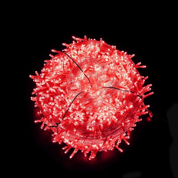 ABC LED-Lichterkette für Außenbereich, 200 LED, rot, 20 m, 8 Leuchtmodi