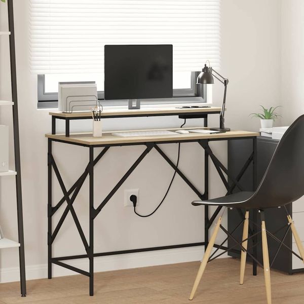 vidaXL Schreibtisch Sonoma-Eiche 100 x 50 x 86,5 cm Holzwerkstoff 859396