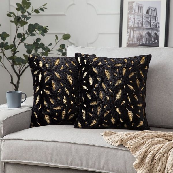 BTTO Kissenbezüge Kissenbezüge 45x45 cm,Zierkissenbezug Goldstempelfeder Kissenhüllen, (2 Stück), Samt Zierkissenhülle,Couchkissenbezug,Sofakissenbezug,für Dekor
