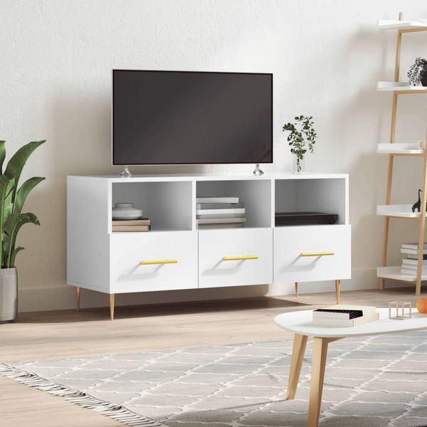 vidaXL TV-Schrank Hochglanz-Weiß 102x36x50 cm Holzwerkstoff 829022