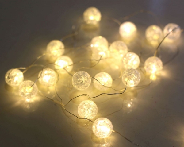 Lichterkette Indoor mit Kugeln LED Schalter Wohnzimmer Draht Deko 29954-20