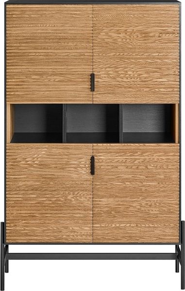 SoBuy HFSB03-SCH Sideboard, MDF, Papierfurnier, Helle Eiche, 110 x 83 x 40 cm