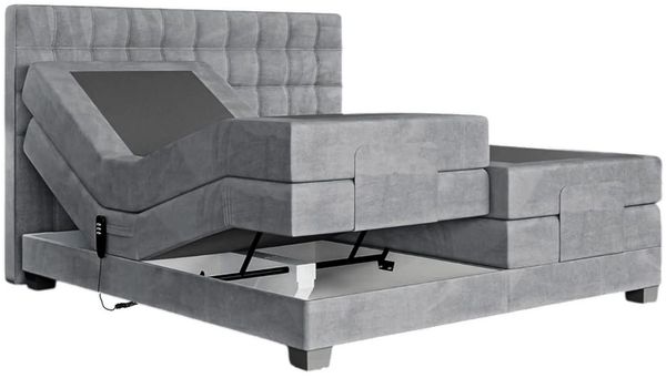Labett Boxspringbett ELECTRA KING - Elektrisch verstellbare 140x200 160x200 180x200 200x200 (Boxspringbett, Matratze, Topper), Elektrisch verstellbare, Doppelbett mit Kopfteil, 4 Matratzen, Topper