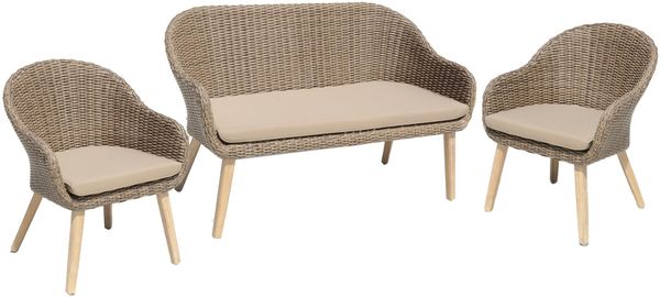 Gartenmöbel-Set WARSAW 3-tlg. - Akazie, Braun | Balkonmöbel Set Terassenmöbel Außen