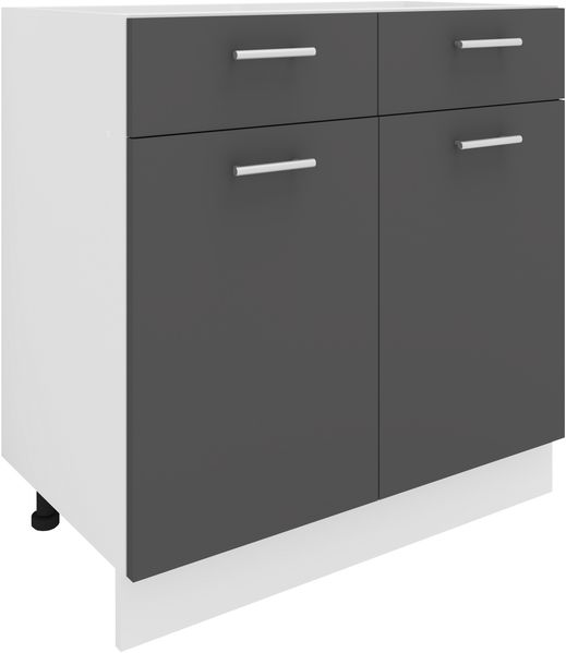 VCM Küchenmöbel Unterschrank Esilo 918683 Weiß / Anthrazit H. 82 x B. 80 x T. 46 cm