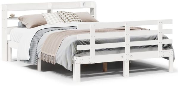 Doppelbett, Bettgestell Modernen mit Kopfteil ohne Matratze Weiß 160x200 cm d1030e