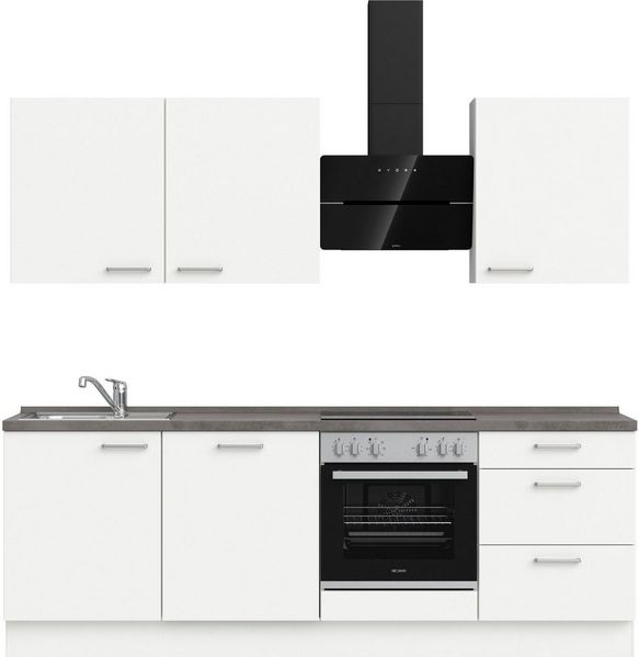 nobilia® Küchenzeile "Touch II", NEU: individuell anpassbar mit gratis Profi-Beratung, vormontiert, Breite 240 cm, Ausrichtung wählbar, wahlw. mit E-Geräten