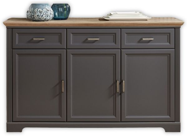 Innostyle Sideboard Jasmin, Breite 166 cm, 3 Holztüren, 3 Schubkästen