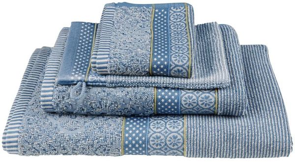 PiP Studio Gästehandtuch Soft Zellige Gästehandtuch blue grey 30x50cm (1 Stück), 100% Baumwolle (320903)