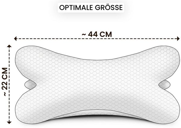 Amilian Nackenkissen - Knochenkissen - Leseknochen ca. 44x22 cm - Lesekissen, Leseknochen für Erwachsene, Buch- und Tabletstütze - Nackenrolle, Bücherknochen - Lesekissen für Bett und Sofa
