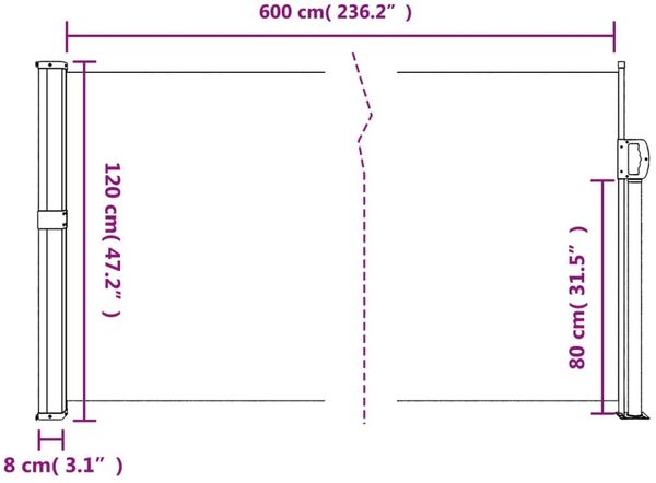 vidaXL Seitenmarkise Ausziehbar Blau 120x600 cm 4004491 Bild 10