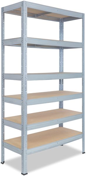 shelfplaza PRO 200x60x30 cm Schwerlastregal in grau-verzinkt mit 6 Böden und 166 kg Traglast pro Boden