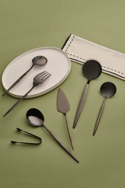 Karaca Besteck-Set Karaca Orion Schwarz 7-teiliges Service-Set, 1 Personen