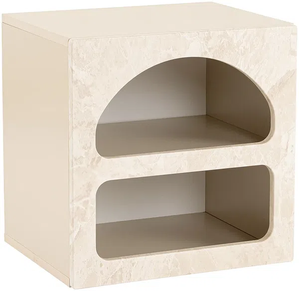 Vente-unique - LUELA Nachttisch Holz, Platte Beige - B 40 cm x H 50 cm x L 50 cm Bild 3