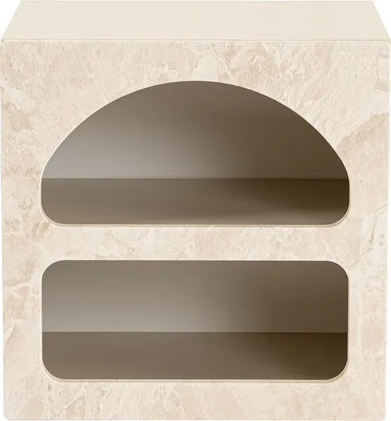 Vente-unique - LUELA Nachttisch Holz, Platte Beige - B 40 cm x H 50 cm x L 50 cm Bild 4