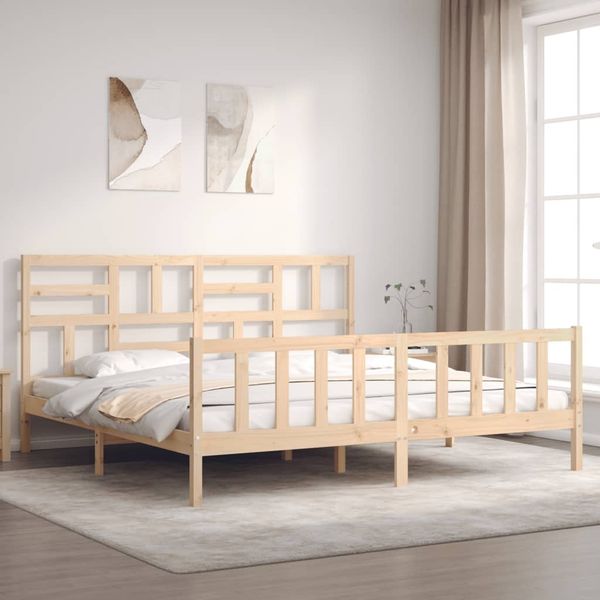 vidaXL Massivholzbett mit Kopfteil 3193091