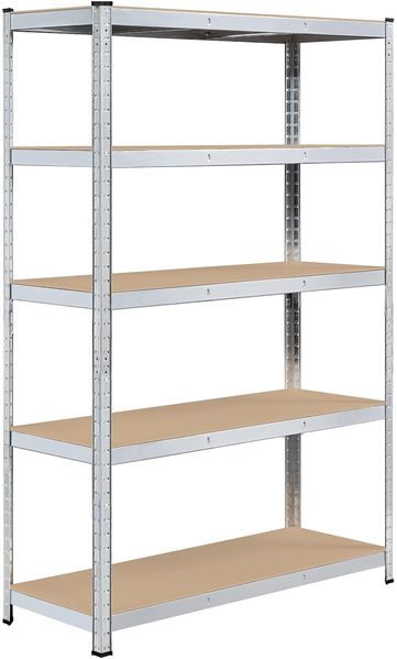 Yaheetech Schwerlastregal 180 x 120 x 45 cm Lagerregal 5 Böden Metall Regal Max. Belastbarkeit : 875kg Silbern