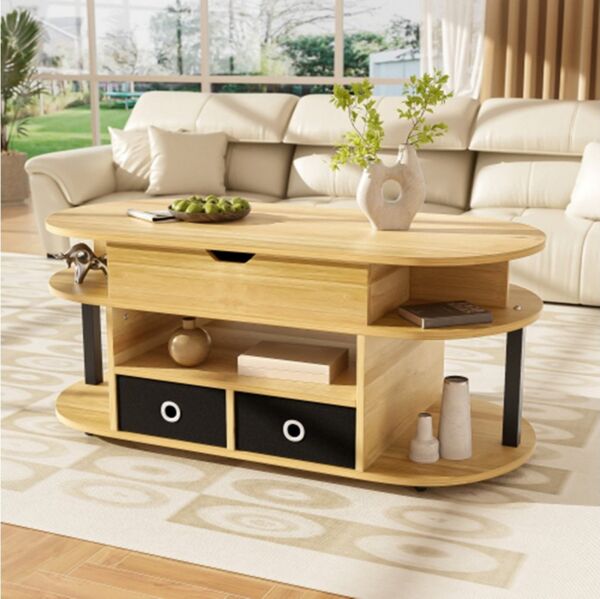 XDeer Couchtisch Moderner Couchtisch,mit Hebefunktion, Kaffeetisch Stauraum, Vielseitig, stilvoll und praktisch für Wohnzimmer und Büro