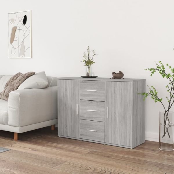 vidaXL Sideboard Grau Sonoma 91x29,5x65 cm Holzwerkstoff 823348