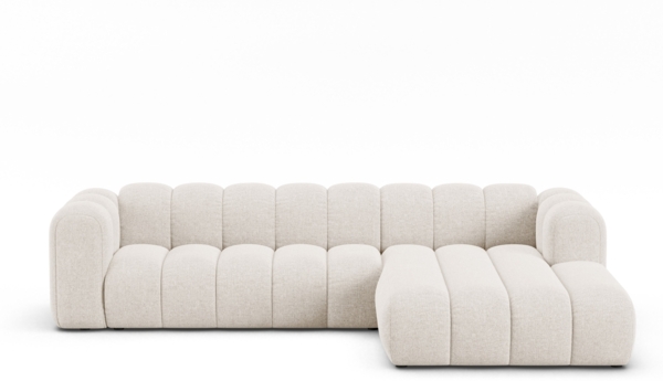 Micadoni Modulares Ecksofa Lupine 4-Sitzer Rechts Chenille Eden Helles Beige