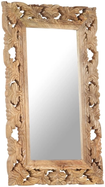 vidaXL Spiegel Handgeschnitzt Braun 80x50 cm Massivholz Mango 321639