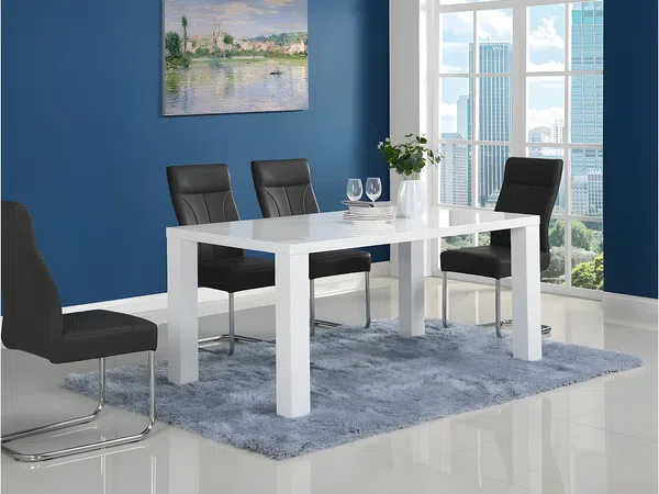 Vente-unique - Esstisch für 6 Personen - MDF lackiert - Weiß - MONICA