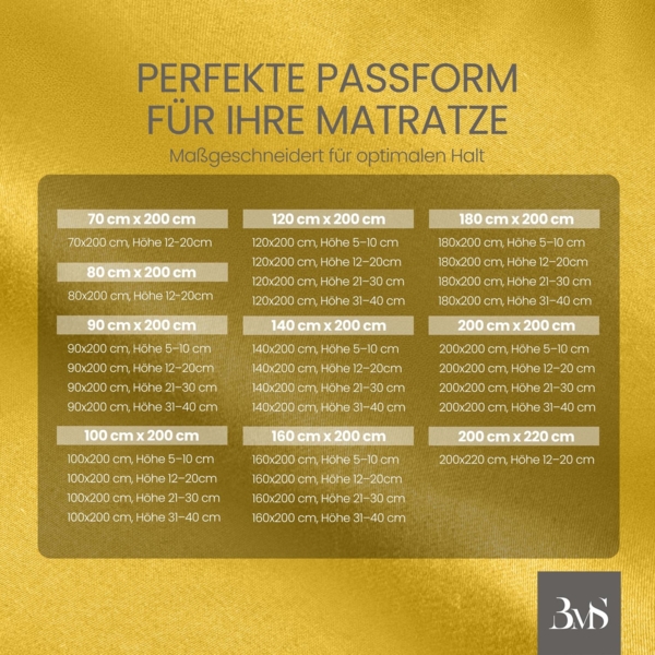 Bettwaesche-mit-Stil Mako-Satin Spannbettlaken gelb 100x200cm Höhe 31-40cm Bild 3