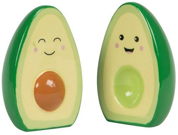 Sass & Belle Salz- / Pfefferstreuer Happy Avocado, (Set, 2-tlg), Steingut, ca 5 x 3,5 x 8 cm