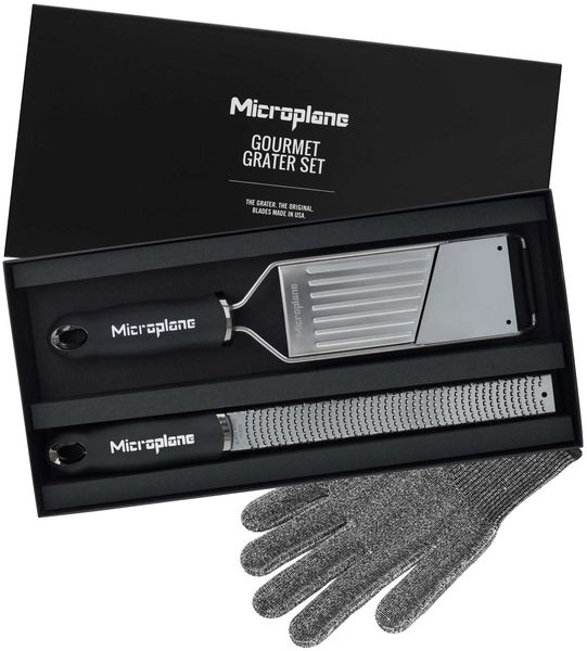 Microplane Set Premium Zester + Profi Gemüsehobel + Handschuh 36179