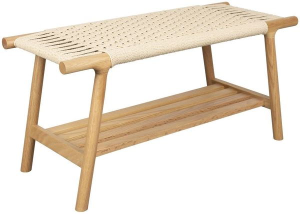 Sitzbank Kintaro aus Eiche | Japandi-Design mit Seilgeflecht