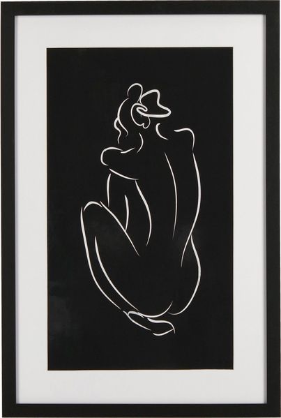 Bild Black and White, Druck auf Papier und Glas, klassischer Stil, Schwarz Weiß, 40x60 cm