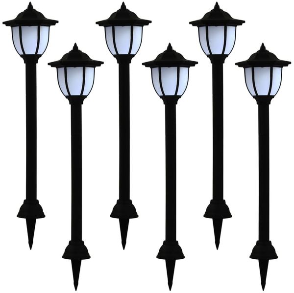 vidaXL Solar-Außenleuchten 6 Stk. LED Schwarz 277138