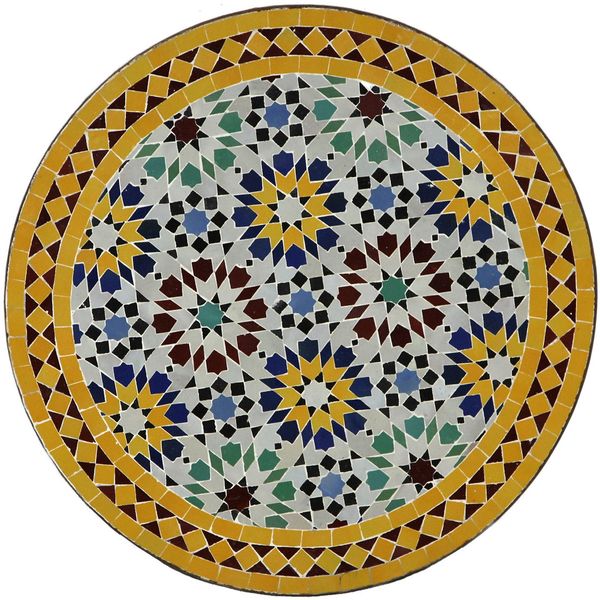 Mosaiktisch aus Marokko - Rund -M60-5