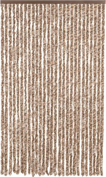 vidaXL Fliegenvorhang Beige und Dunkelbraun 118x220 cm Chenille 4004880 Bild 3