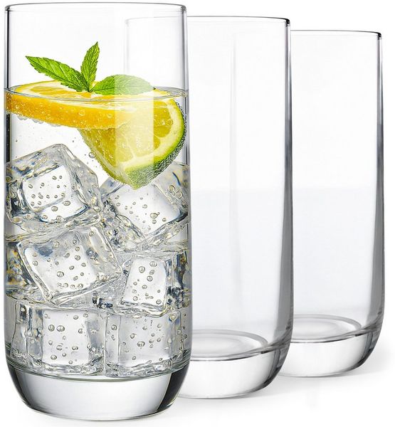 KONZEPT Cocktailglas Gläser Set 6/12 tlg, Wassergläser 300ml Longdrinkglas hoch transparent, 6-tlg, In Europa hergestellt, Multifunktional, Hohe Qualität und Langlebigkei