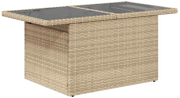vidaXL 9-tlg. Garten-Sofagarnitur mit Kissen Beige Poly Rattan 3326690 Bild 7