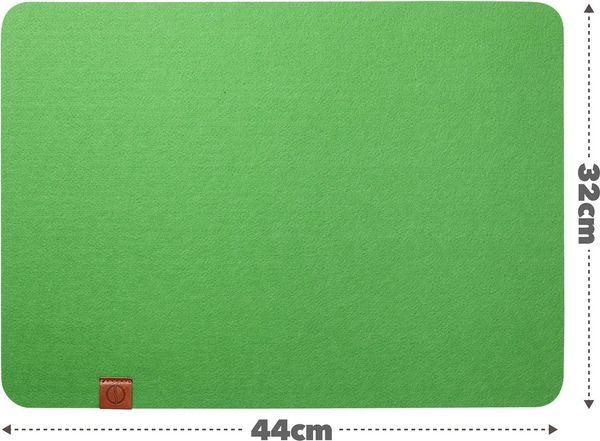 Loco Bird Platzset Tischset aus Filz, 6er Set Rechteckig, Platzsets 44x32 cm, (Tischset in grün), abwischbare Tischuntersetzer Platzdeckchen