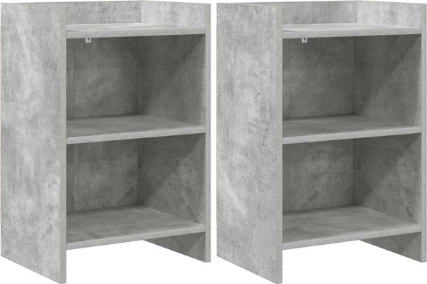 vidaXL Nachttische 2 pcs Betongrau 40 x 30 x 60 cm Holzwerkstoff 8011002