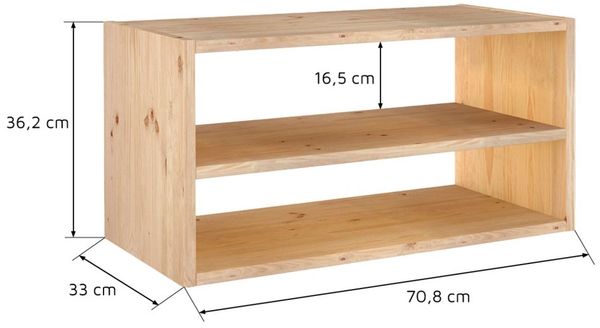 Astigarraga Kit Line Standregal Vollholzregal - Dinamic, Modulares Regal mit 2 Ebenen Bild 4