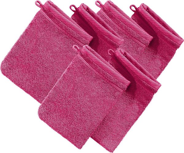 Erwin Müller Waschhandschuh Waschhandschuh "Heidelberg" 6er-Pack, Frottier, Walk-Frottier Uni