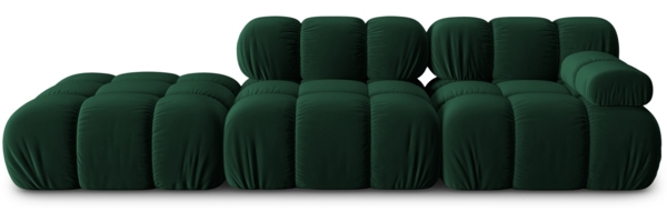 Micadoni Modulares Sofa Bellis 4-Sitzer Links Samt Bluvel Flaschengrün