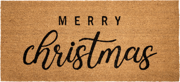 Fußmatte TIKUB Naturfarben 55 x 120 cm Weihnachtsmotiv Kokosfasern
