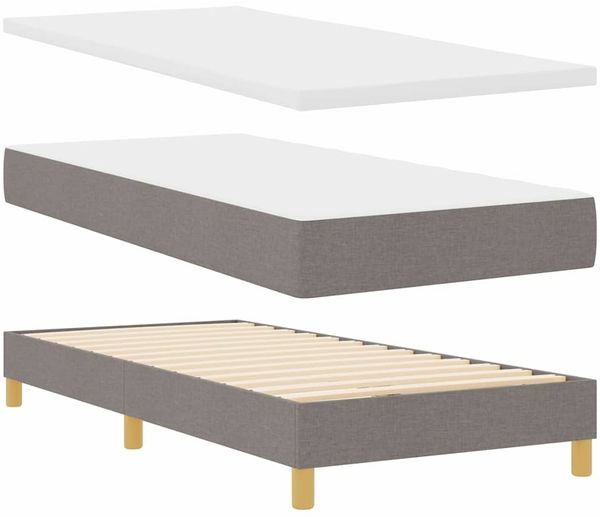 vidaXL Boxspringbett mit Matratze mit Kopfteil Taupe 80 x 200 cm Stoff 3340119 Bild 4