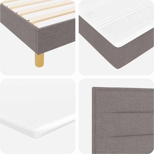 vidaXL Boxspringbett mit Matratze mit Kopfteil Taupe 80 x 200 cm Stoff 3340119 Bild 10