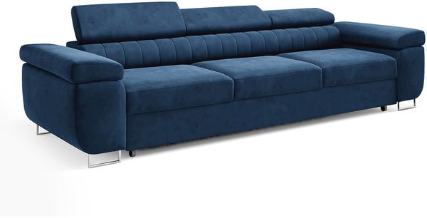 Schlafsofa CARMEN, moderne Couch mit verstellbaren Kopfstützen, ausziehbare Polstercouch, Sofa mit Schlaffunktion, Monolith 77, 90 x 98 x 262 cm