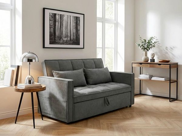 OTTO home Schlafsofa STEFFO, 159 cm, 2-Sitzer, mit verstellbarer Rückenlehne, Klappmechanismus, Feinstruktur-Bezug, natürliche Farben