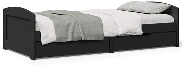 vidaXL Tagesbett mit 2 Schubladen ohne Matratze IRUN Schwarz 90x200cm 3314678