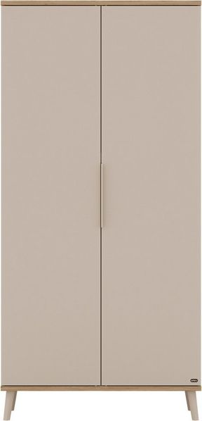 YUNY by PAIDI Kleiderschrank HAZEL in Beige, inkl. Kleiderstangen und Einlegeböden (B/H/T ca. 95-130/198/52cm, mit 2 oder 3 Türen) stabiler Drehtürenschrank aus Holz, mit Soft-Close-Funktion