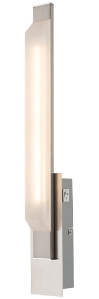 LED Wandstrahler, Chrom, Glas, satiniert, H 48cm